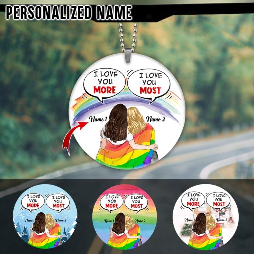 Personalized Name Love Is Love Pride Car Ornament UKHM170601