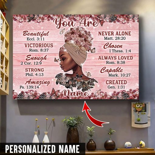 Personalized Name Black Girl Canvas QFMM280501