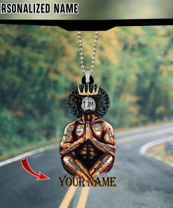 Personalized Name Black King Car Ornament UKKH220601