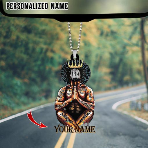 Personalized Name Black King Car Ornament UKKH220601