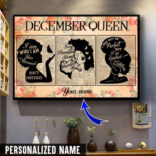 Personalized Name December Queen Canvas QFMM280312