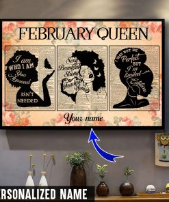 Personalized Name February Queen Canvas QFMM280302